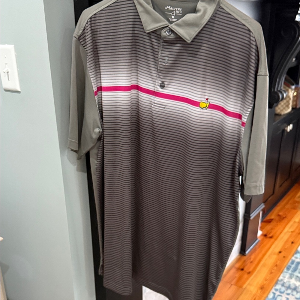 Gray Striped Men's Polo Shirt